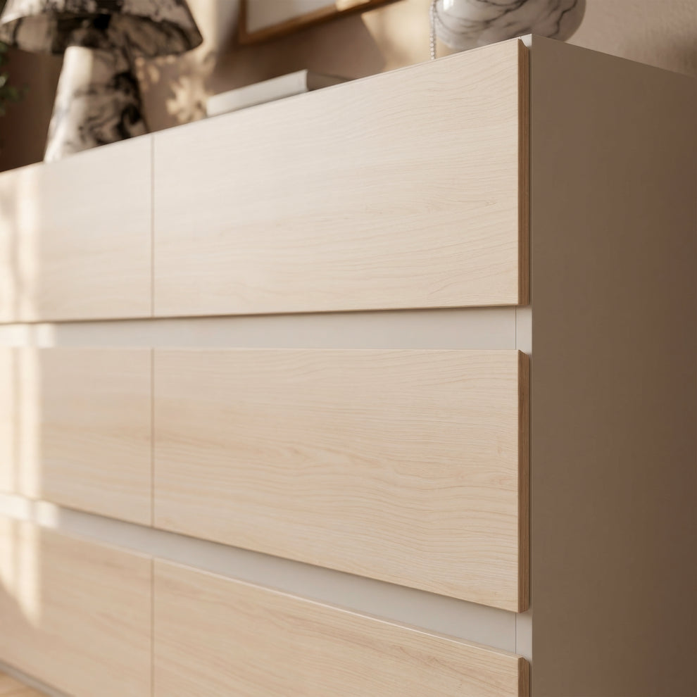 Comoda Pineapple 6 Sertare, Riva Oak Si Sand, 149.3 Cm