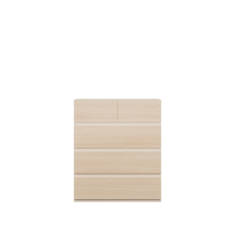 Comoda Pineapple 5 Sertare, Riva Oak Si Sand, 99.9 Cm
