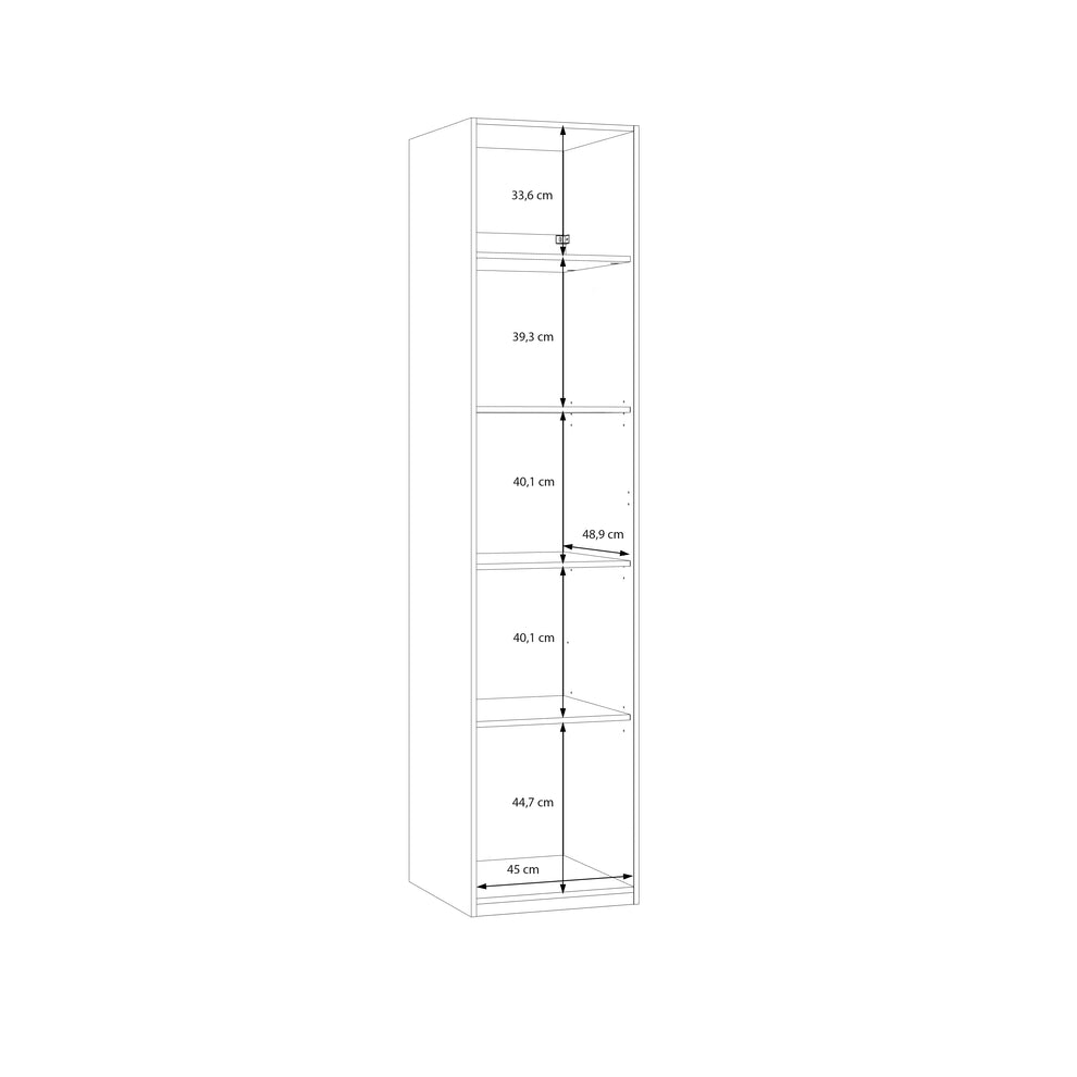 Dulap 1 Usa Pineapple, Cu Polite, Riva Oak Si Sand, 48 Cm