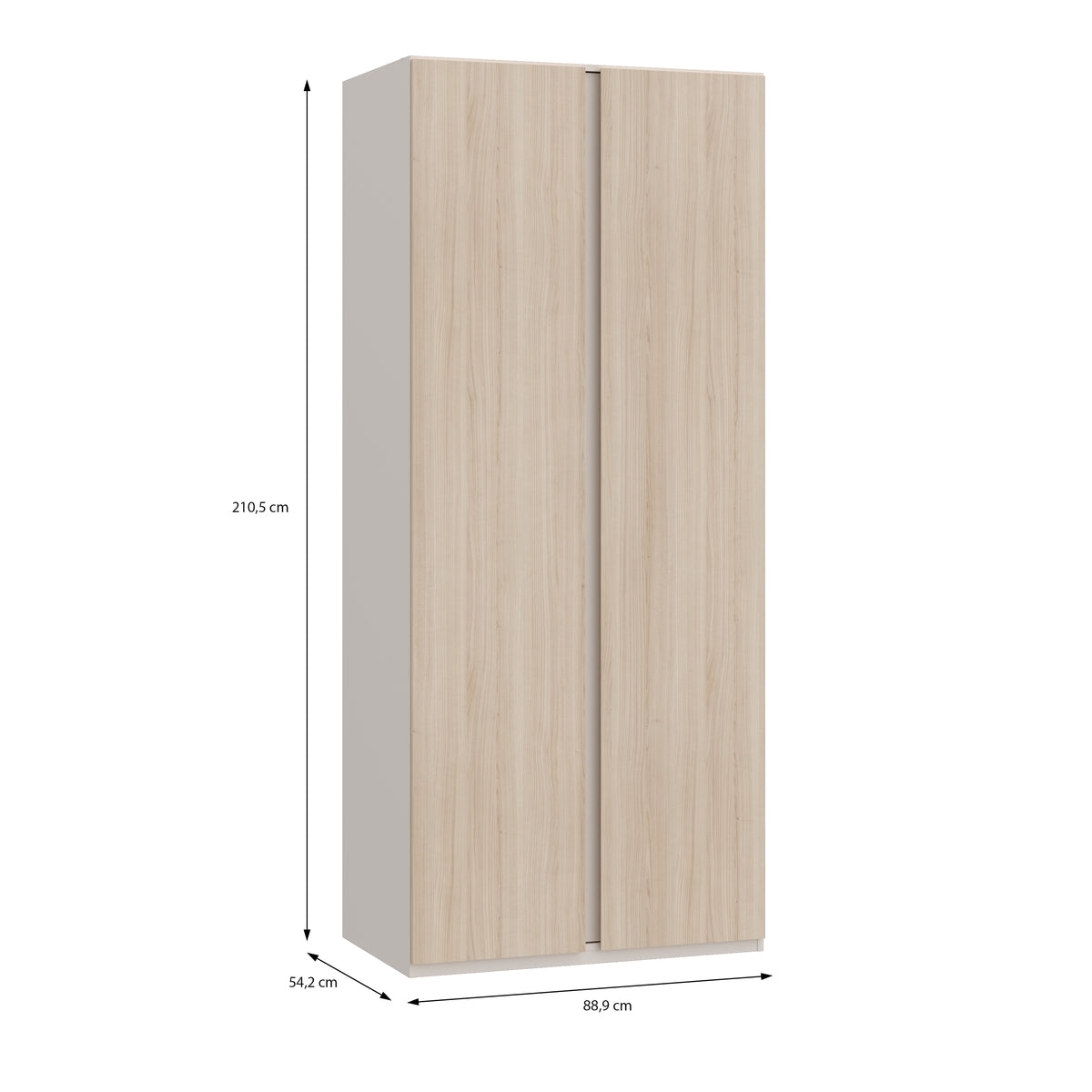 Dulap 2 Usi Pineapple, Riva Oak Si Sand, 88.9 Cm