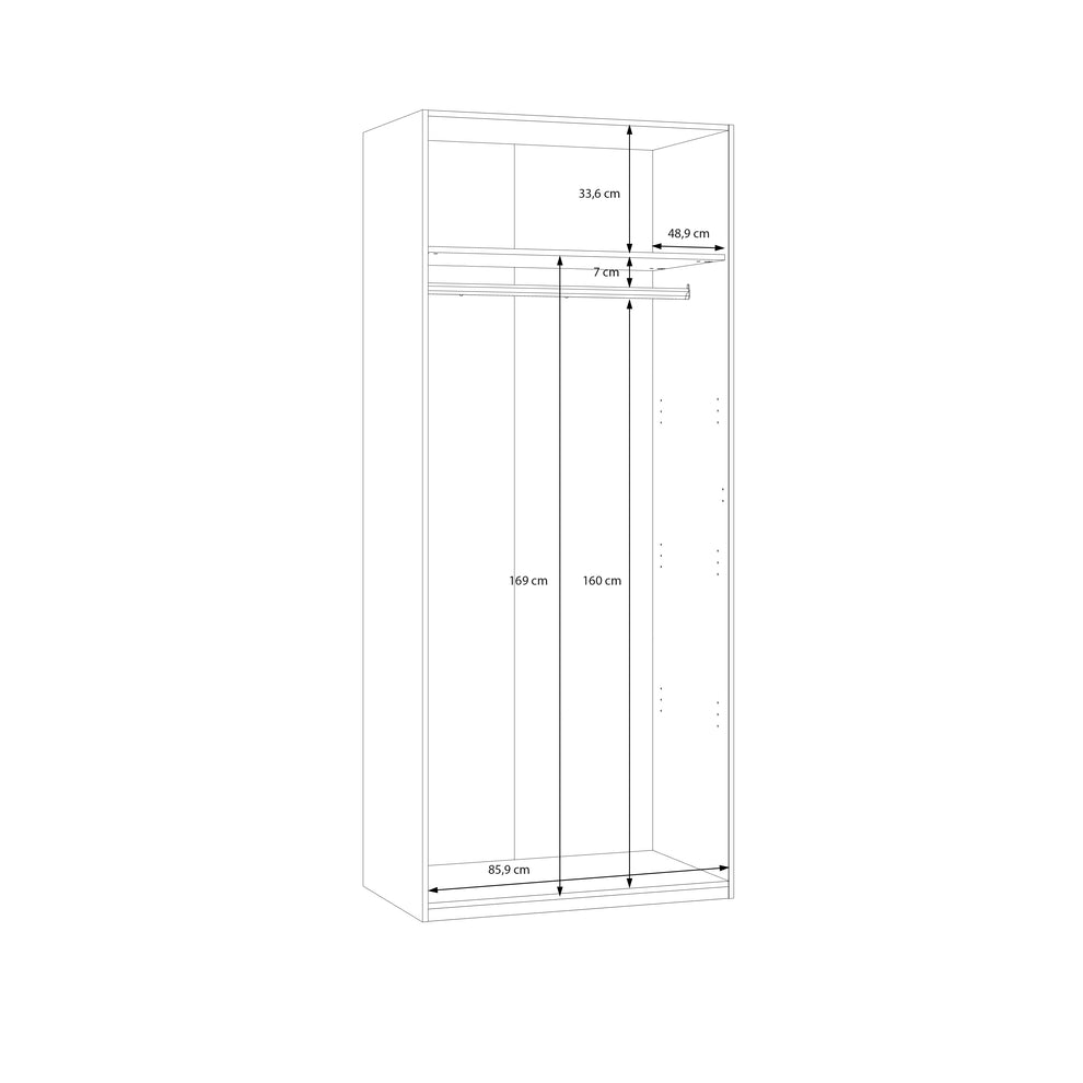 Dulap 2 Usi Pineapple, Riva Oak Si Sand, 88.9 Cm