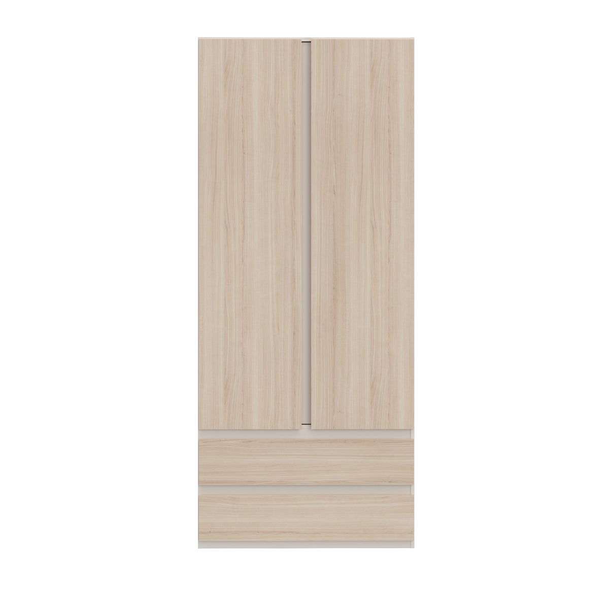 Dulap 2 Usi Si 2 Sertare Pineapple, Riva Oak Si Sand, 88.9 Cm