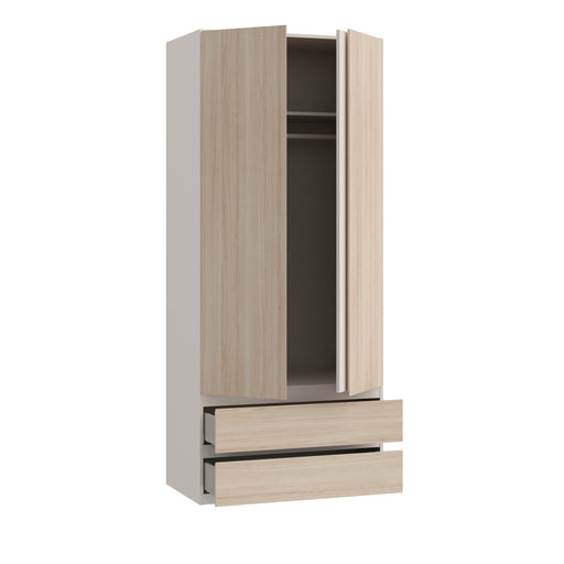 Dulap 2 Usi Si 2 Sertare Pineapple, Riva Oak Si Sand, 88.9 Cm