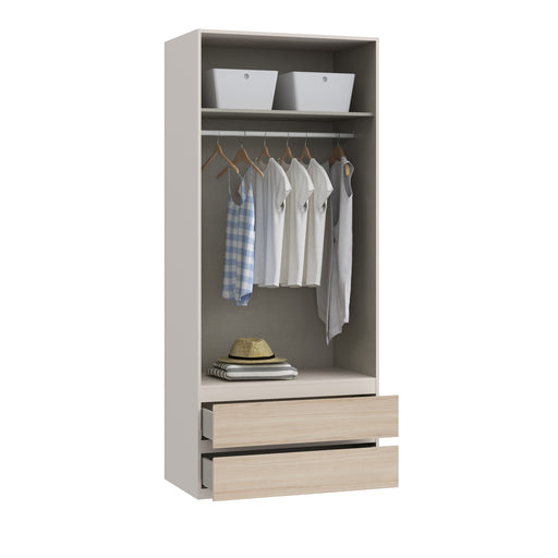 Dulap 2 Usi Si 2 Sertare Pineapple, Riva Oak Si Sand, 88.9 Cm