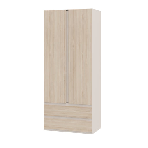 Dulap 2 Usi Si 2 Sertare Pineapple, Riva Oak Si Sand, 88.9 Cm