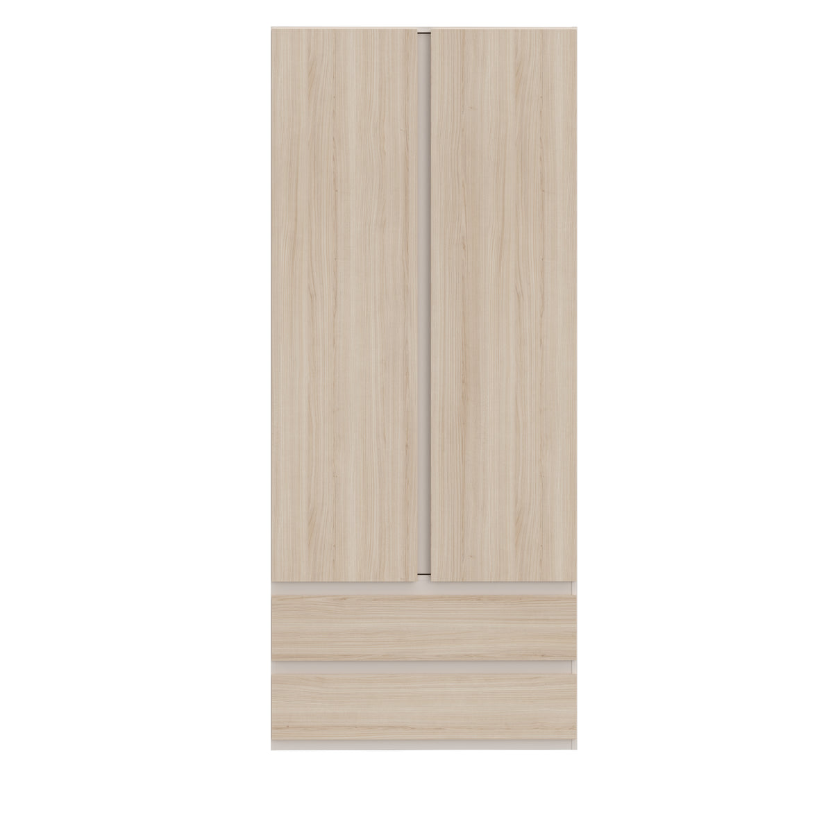Dulap 2 Usi Si 2 Sertare Pineapple, Riva Oak Si Sand, 88.9 Cm
