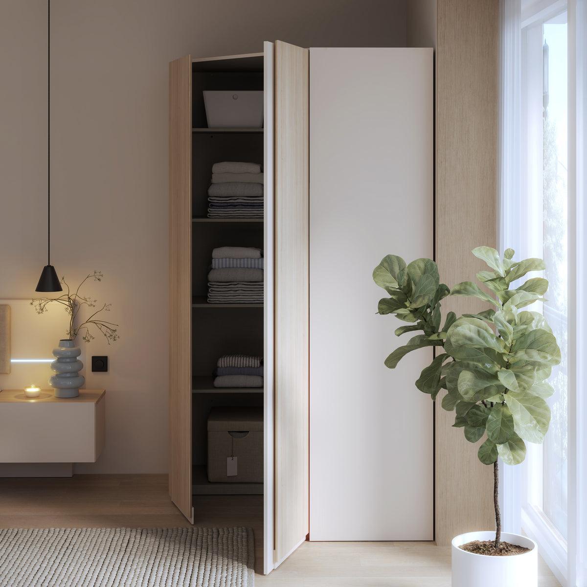 Dulap Colt 2 Usi Pineapple, Riva Oak Si Sand, 116.8 Cm