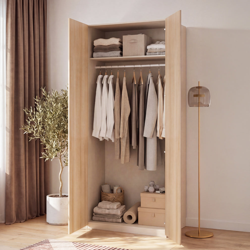 Dulap 2 Usi Pineapple, Riva Oak Si Sand, 88.9 Cm
