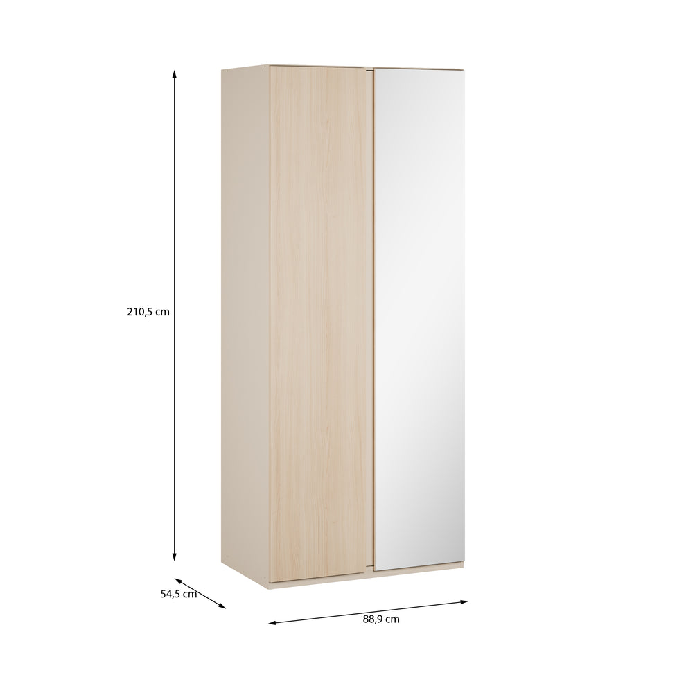 Dulap 2 Usi Pineapple, Riva Oak Si Sand, 88.9 Cm