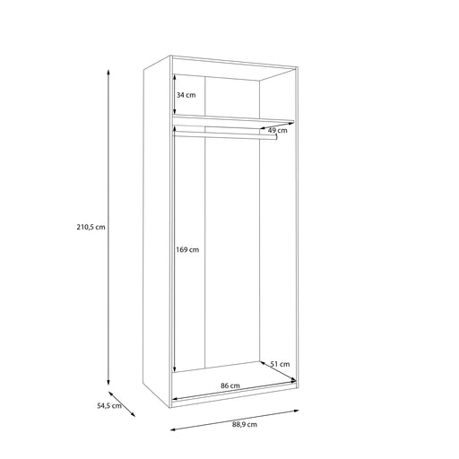 Dulap 2 Usi Pineapple, Riva Oak Si Sand, 88.9 Cm