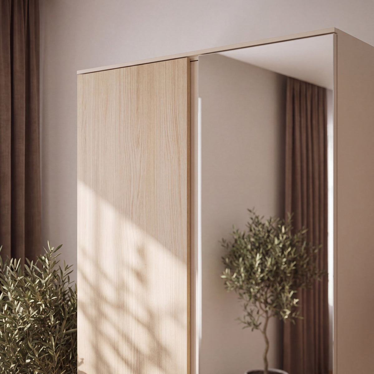 Dulap 2 Usi Pineapple, Riva Oak Si Sand, 88.9 Cm