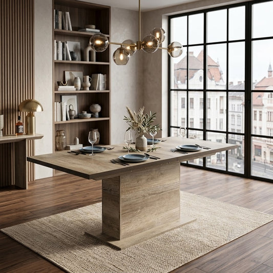 Masa Tiziano Extensibila, Stejar Antic, 160/200 x 90 x 76.6 Cm