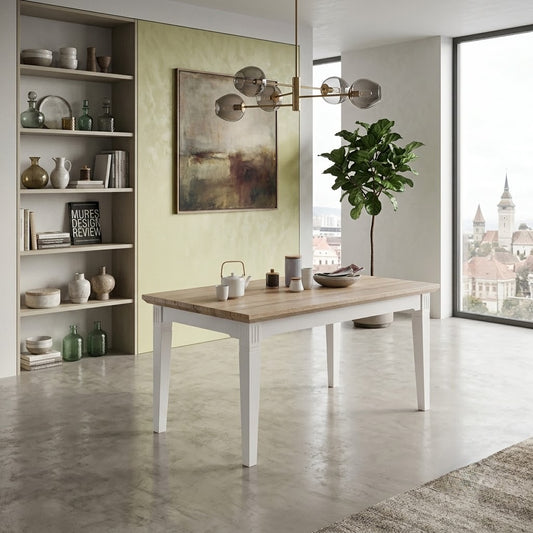 Masa Extensibila Tivoli Alb Si Natur, 180/235 X 90 X 77.5 Cm