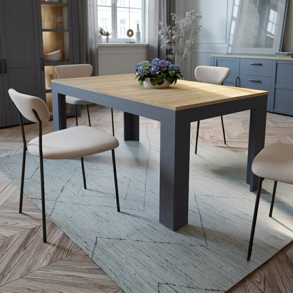 Masa Extensibila Boho, Stejar Riviera Si Stejar Bleumarin, 160/206.6 x 78.2 x 90.2 Cm