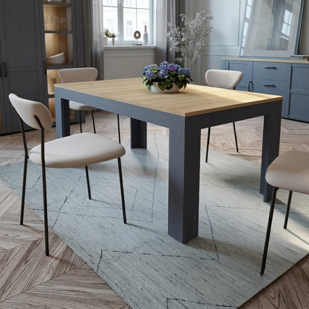 Masa Extensibila Boho, Stejar Riviera Si Stejar Bleumarin, 160/206.6 x 78.2 x 90.2 Cm