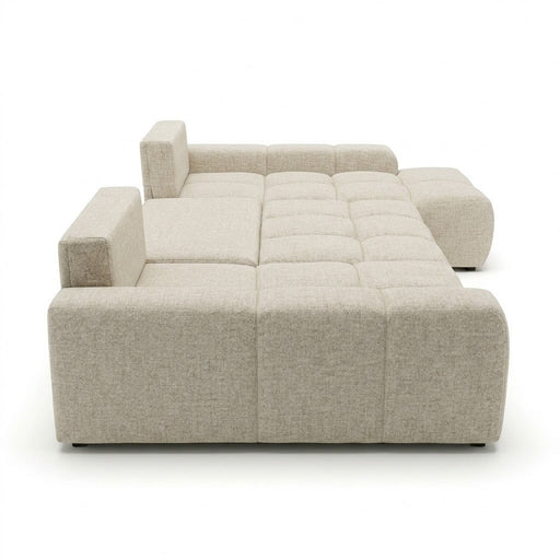 Coltar U Extensibil Luna, Otoman Dreapta, 6 Locuri, Onyx 3 Linen, Bej, 340 Cm