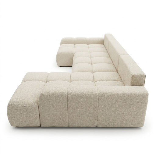 Coltar U Extensibil Luna, Otoman Dreapta, 6 Locuri, Onyx 3 Linen, Bej, 340 Cm