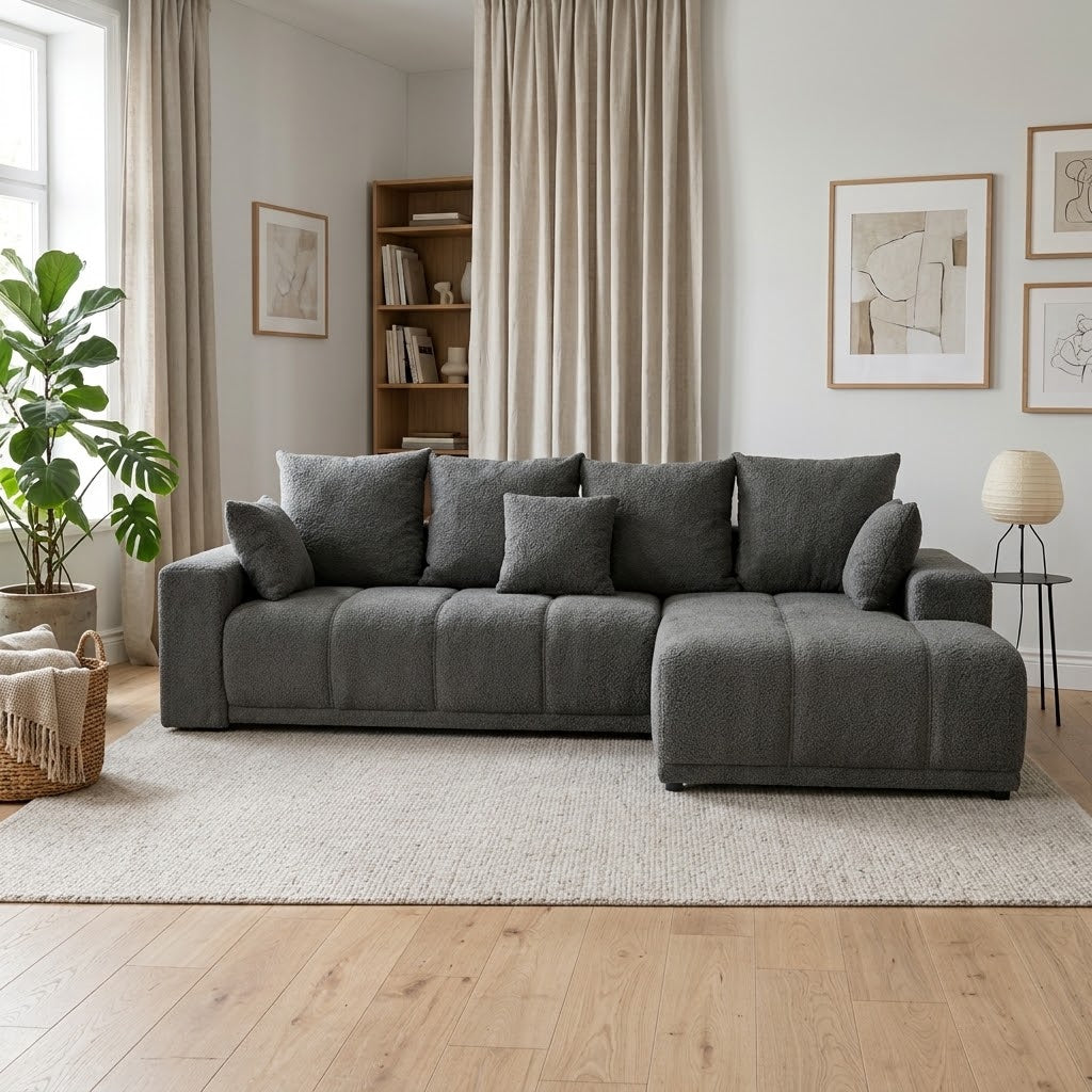 Coltar Cu Insula Dreapta Green, 5 Locuri, Lada Depozitare, Boogie Taupe, 280 Cm #bg-featured