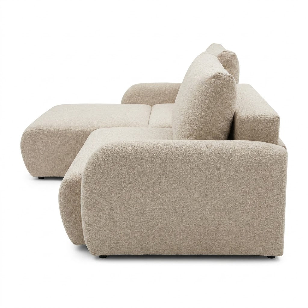 Canapea Extensibila Cu Lada Depozitare Rondo, Crem, 235 Cm