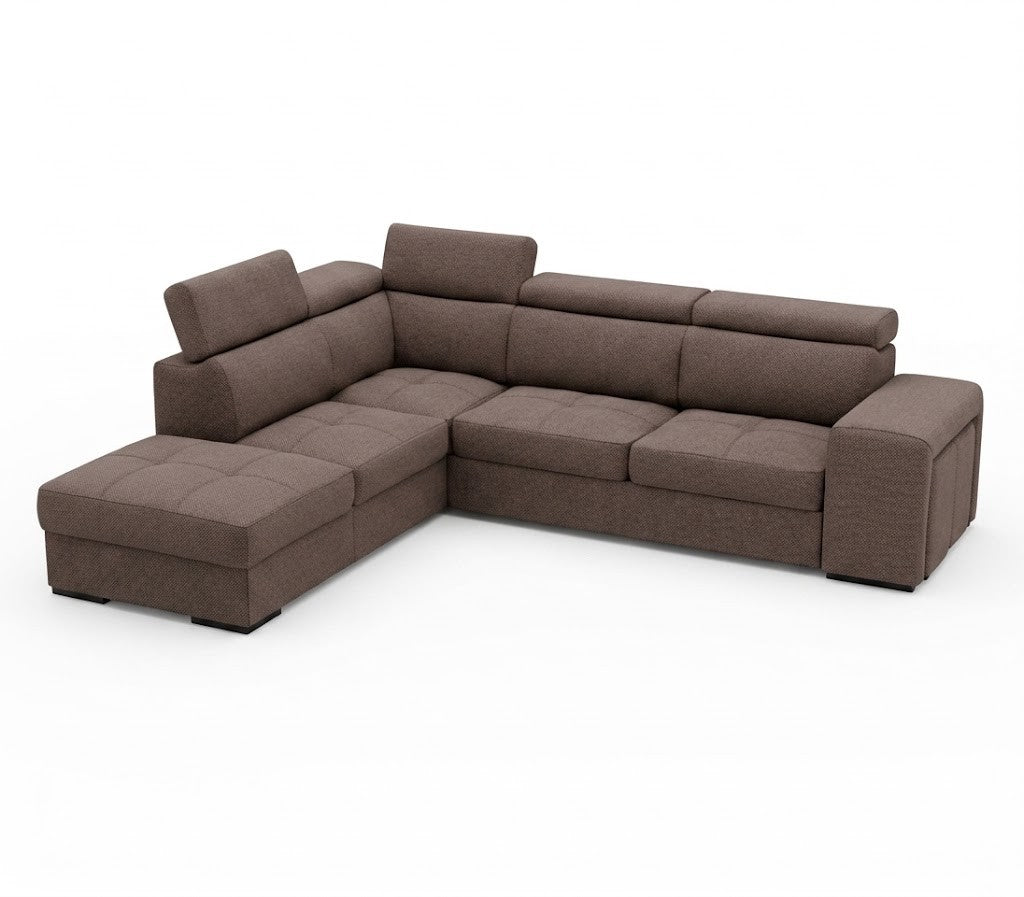 Coltar Extensibil Cu Otoman Ventotene, 5 Locuri, Interschimbabil, Taburete Integrate, Lada Depozitare Crown 04, 265 Cm