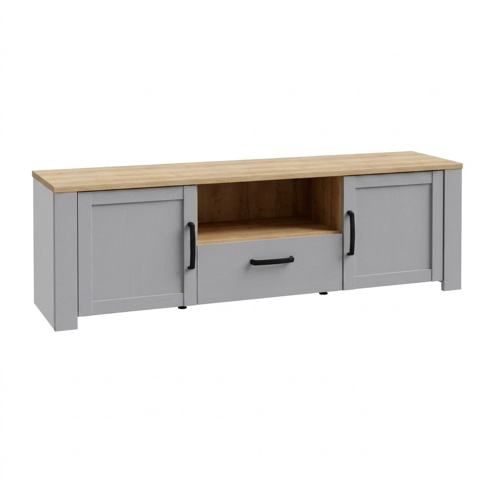 Comoda Tv Behalf Stejar Riviera Si Stejar Gri, 166.1 Cm