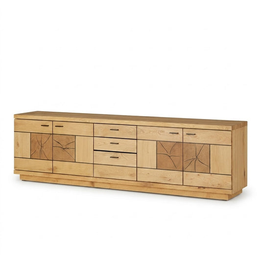Comoda Tv Cu 4 Usi si 3 Sertare Dakota, Furniruit, 225.3 Cm