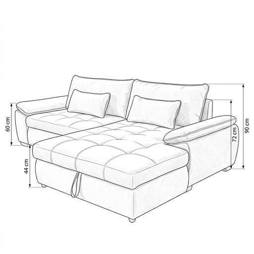 Coltar Extensibil Dreapta Cordoba, 5 Locuri, Lada Depozitare, Bej,  300 Cm