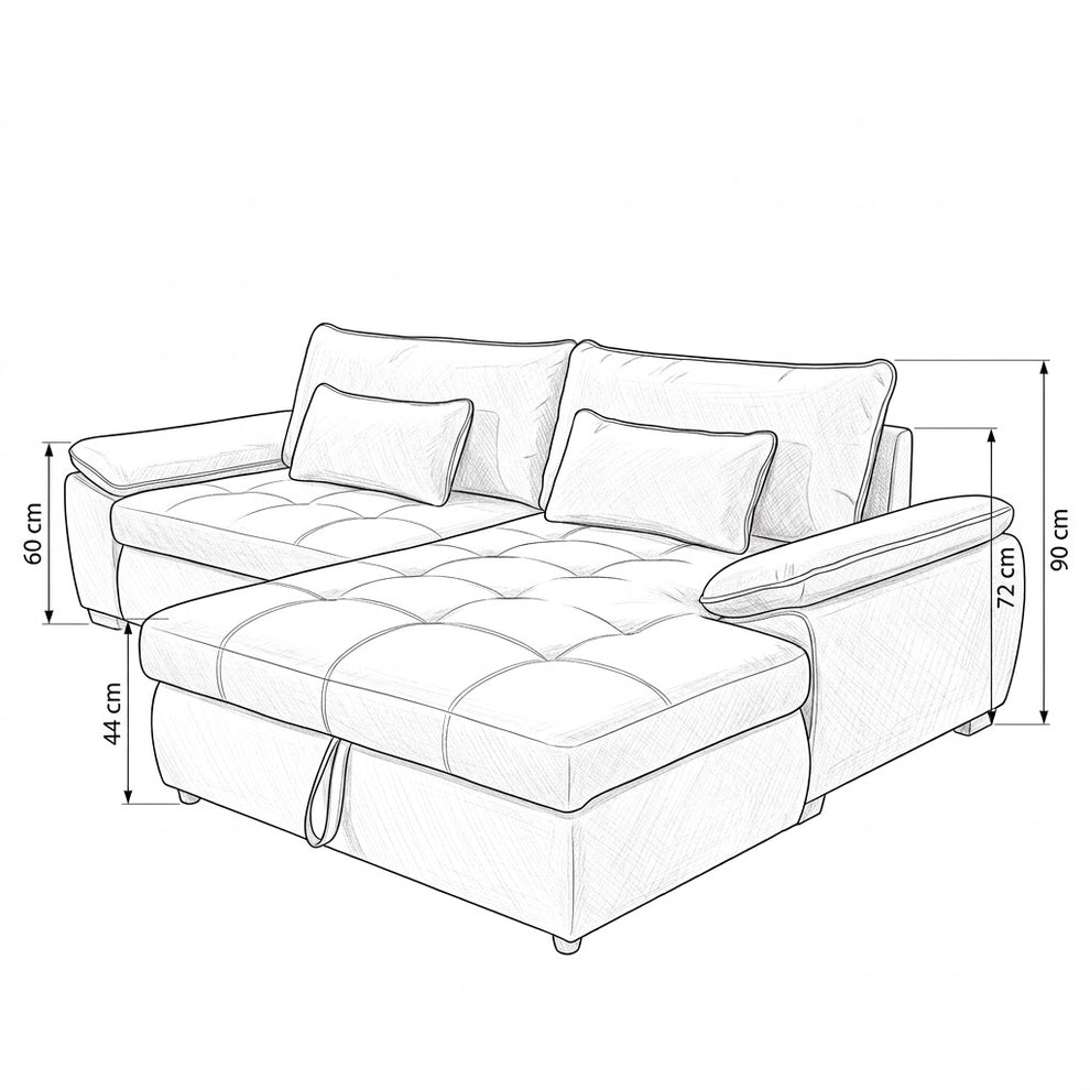 Coltar Extensibil Dreapta Cordoba, 5 Locuri, Lada Depozitare, Bej,  300 Cm