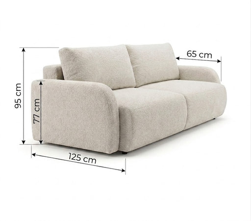 Canapea Extensibila Cu Lada Depozitare Rondo, Crem, 235 Cm