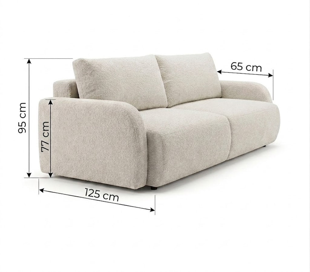 Canapea Extensibila Cu Lada Depozitare Rondo, Crem, 235 Cm