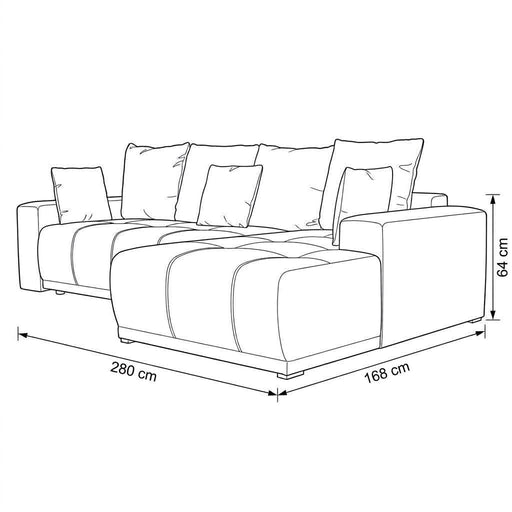 Coltar Cu Insula Dreapta Green, 5 Locuri, Lada Depozitare, Boogie Taupe, 280 Cm #size