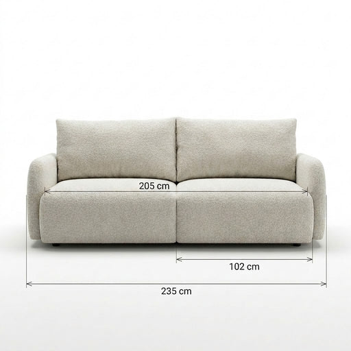 Canapea Extensibila Cu Lada Depozitare Rondo, Crem, 235 Cm