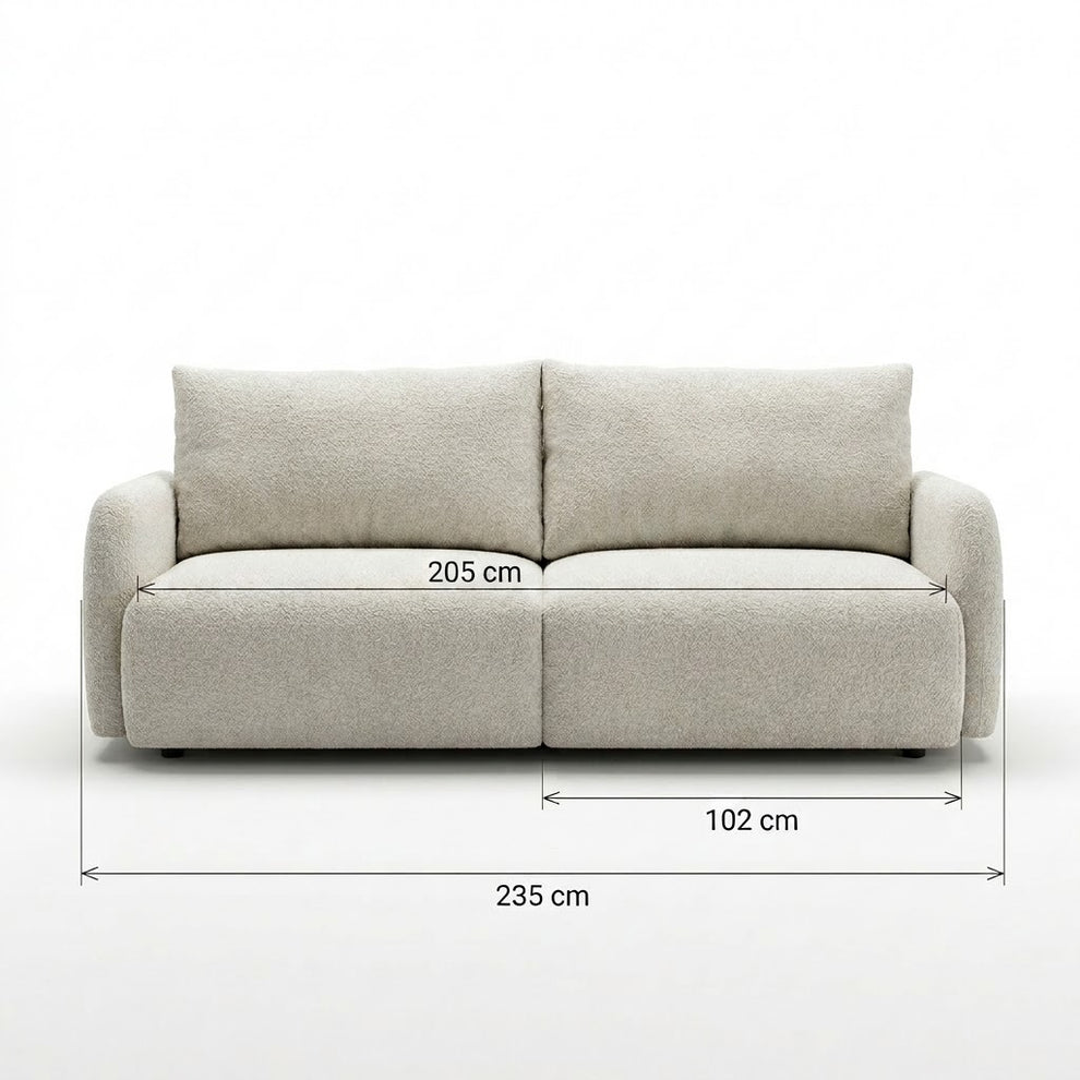 Canapea Extensibila Cu Lada Depozitare Rondo, Crem, 235 Cm